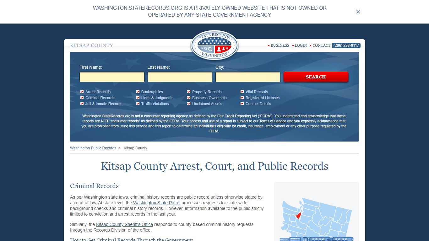 Kitsap County Arrest, Court, and Public Records