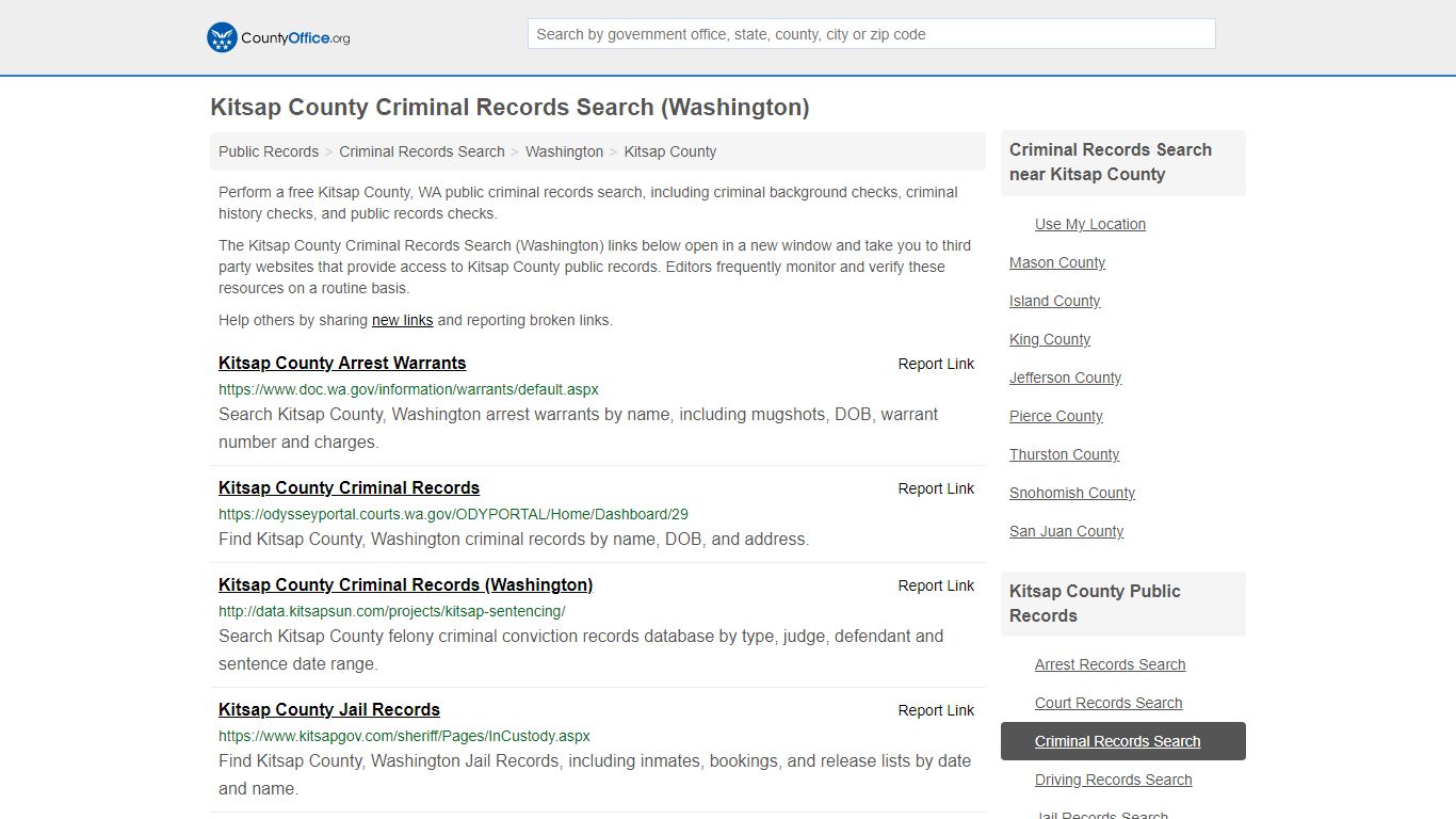 Criminal Records Search - Kitsap County, WA (Arrests ...