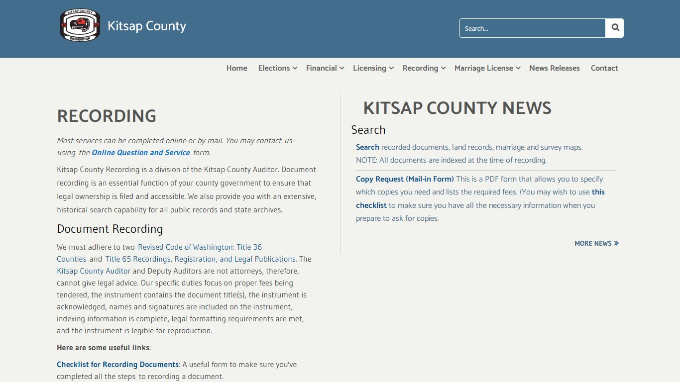Kitsap County Recording